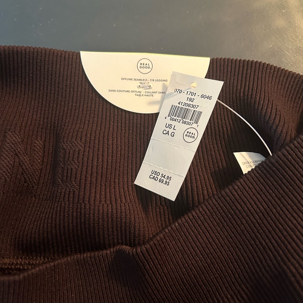 Aerie Chocolate Ribbed Accent Leggings